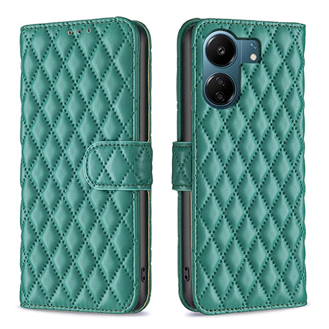 Funda de Cuero Cartera con Soporte Carcasa B11F para Xiaomi Poco C65 Verde