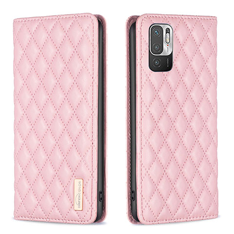 Funda de Cuero Cartera con Soporte Carcasa B11F para Xiaomi POCO M3 Pro 5G Oro Rosa