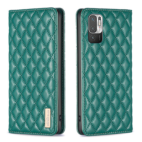 Funda de Cuero Cartera con Soporte Carcasa B11F para Xiaomi POCO M3 Pro 5G Verde