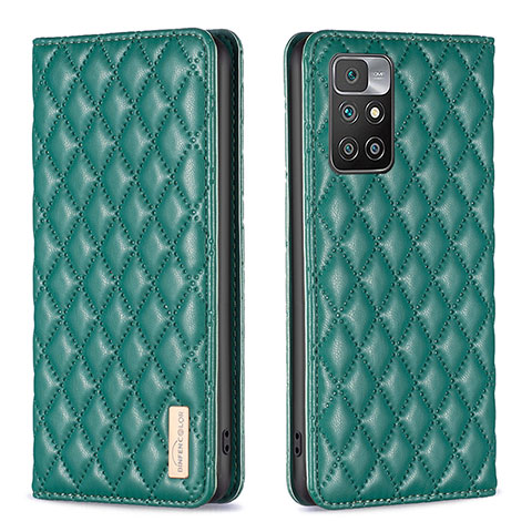 Funda de Cuero Cartera con Soporte Carcasa B11F para Xiaomi Redmi 10 4G Verde