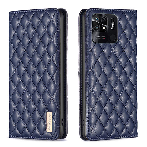 Funda de Cuero Cartera con Soporte Carcasa B11F para Xiaomi Redmi 10 India Azul