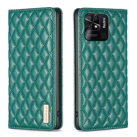 Funda de Cuero Cartera con Soporte Carcasa B11F para Xiaomi Redmi 10 Power Verde