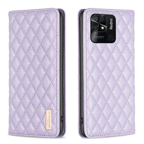 Funda de Cuero Cartera con Soporte Carcasa B11F para Xiaomi Redmi 10C 4G Morado