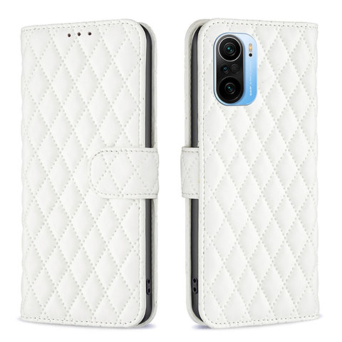 Funda de Cuero Cartera con Soporte Carcasa B11F para Xiaomi Redmi K40 5G Blanco