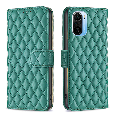 Funda de Cuero Cartera con Soporte Carcasa B11F para Xiaomi Redmi K40 5G Verde