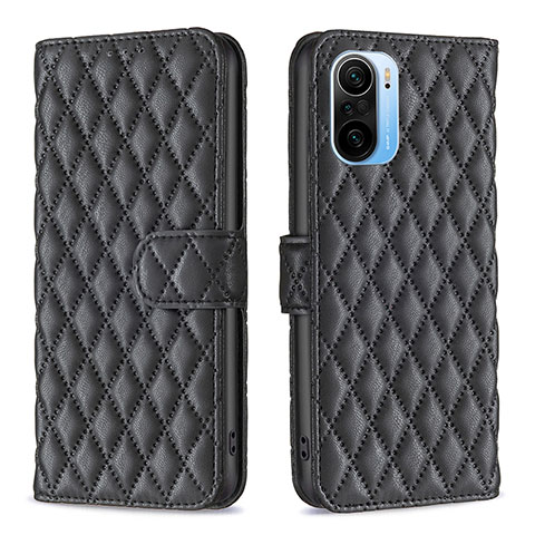 Funda de Cuero Cartera con Soporte Carcasa B11F para Xiaomi Redmi K40 Pro+ Plus 5G Negro