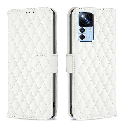 Funda de Cuero Cartera con Soporte Carcasa B11F para Xiaomi Redmi K50 Ultra 5G Blanco