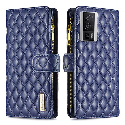 Funda de Cuero Cartera con Soporte Carcasa B11F para Xiaomi Redmi K60 5G Azul