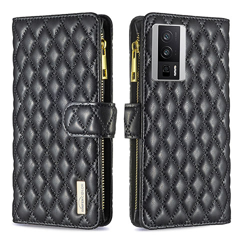 Funda de Cuero Cartera con Soporte Carcasa B11F para Xiaomi Redmi K60 5G Negro