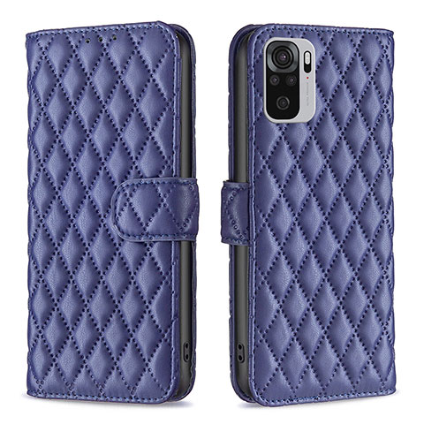 Funda de Cuero Cartera con Soporte Carcasa B11F para Xiaomi Redmi Note 10 4G Azul