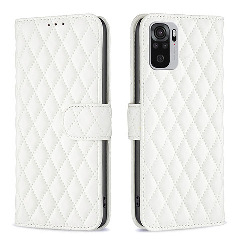 Funda de Cuero Cartera con Soporte Carcasa B11F para Xiaomi Redmi Note 10 4G Blanco