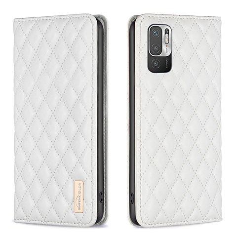 Funda de Cuero Cartera con Soporte Carcasa B11F para Xiaomi Redmi Note 10 5G Blanco