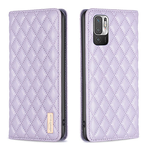 Funda de Cuero Cartera con Soporte Carcasa B11F para Xiaomi Redmi Note 10 5G Morado