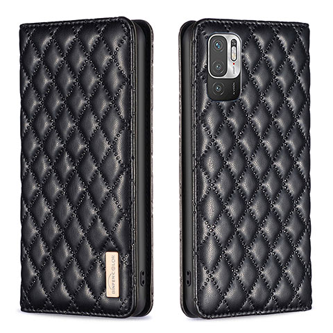 Funda de Cuero Cartera con Soporte Carcasa B11F para Xiaomi Redmi Note 10 5G Negro