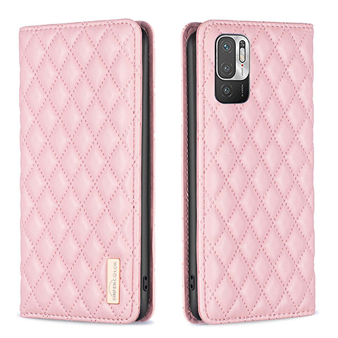 Funda de Cuero Cartera con Soporte Carcasa B11F para Xiaomi Redmi Note 10 5G Oro Rosa