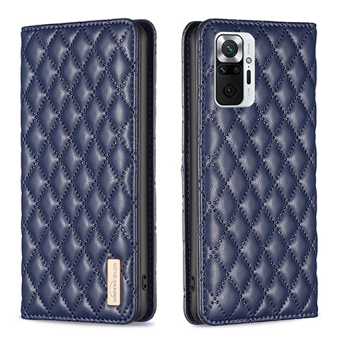 Funda de Cuero Cartera con Soporte Carcasa B11F para Xiaomi Redmi Note 10 Pro 4G Azul