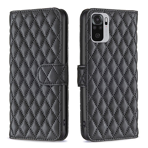 Funda de Cuero Cartera con Soporte Carcasa B11F para Xiaomi Redmi Note 10S 4G Negro