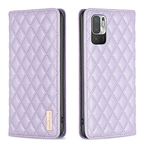 Funda de Cuero Cartera con Soporte Carcasa B11F para Xiaomi Redmi Note 10T 5G Morado