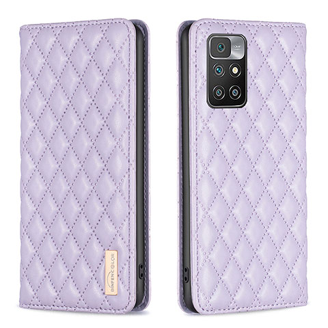 Funda de Cuero Cartera con Soporte Carcasa B11F para Xiaomi Redmi Note 11 4G (2021) Morado