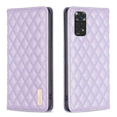 Funda de Cuero Cartera con Soporte Carcasa B11F para Xiaomi Redmi Note 11 4G (2022) Morado