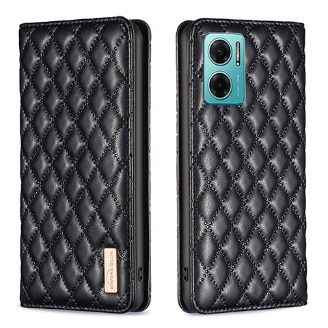 Funda de Cuero Cartera con Soporte Carcasa B11F para Xiaomi Redmi Note 11E 5G Negro