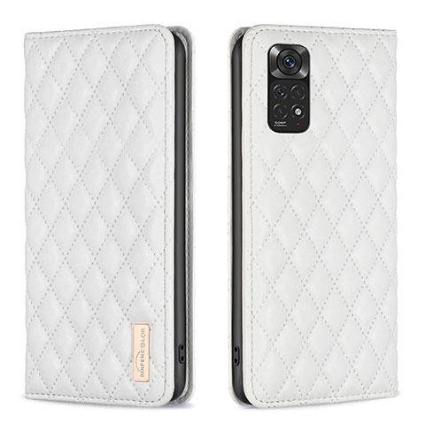 Funda de Cuero Cartera con Soporte Carcasa B11F para Xiaomi Redmi Note 11S 4G Blanco