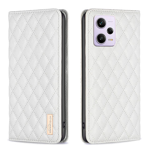 Funda de Cuero Cartera con Soporte Carcasa B11F para Xiaomi Redmi Note 12 Explorer Blanco