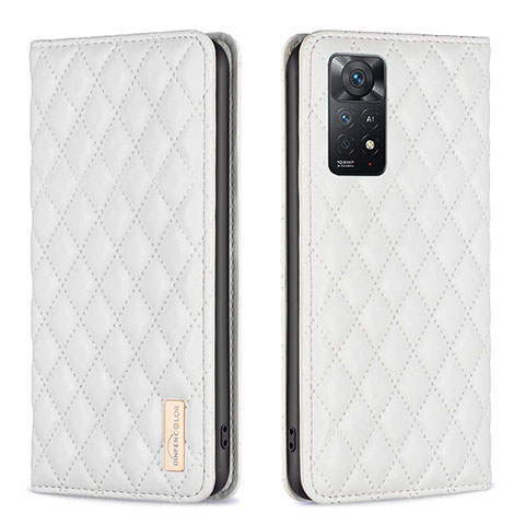 Funda de Cuero Cartera con Soporte Carcasa B11F para Xiaomi Redmi Note 12 Pro 4G Blanco