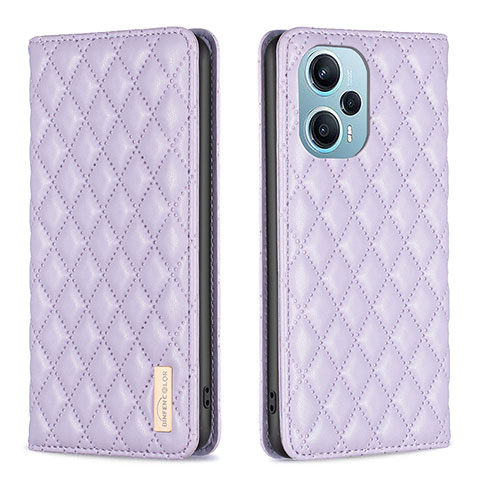 Funda de Cuero Cartera con Soporte Carcasa B11F para Xiaomi Redmi Note 12 Turbo 5G Morado