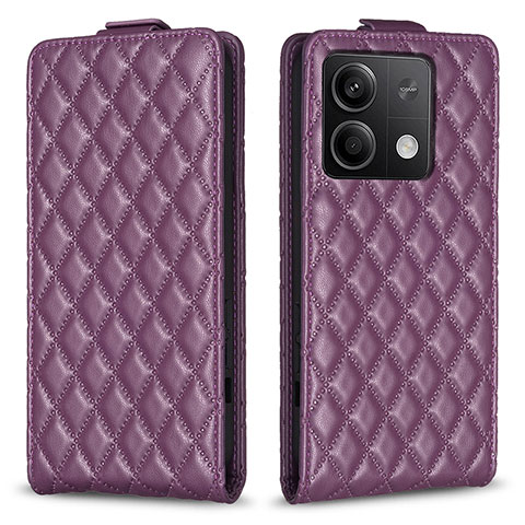 Funda de Cuero Cartera con Soporte Carcasa B11F para Xiaomi Redmi Note 13 5G Morado