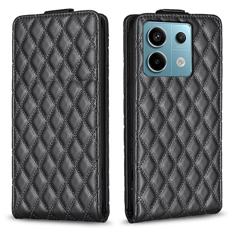 Funda de Cuero Cartera con Soporte Carcasa B11F para Xiaomi Redmi Note 13 Pro 5G Negro