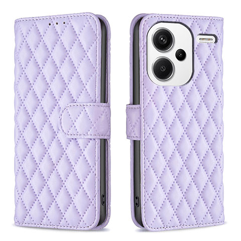 Funda de Cuero Cartera con Soporte Carcasa B11F para Xiaomi Redmi Note 13 Pro+ Plus 5G Morado