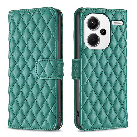 Funda de Cuero Cartera con Soporte Carcasa B11F para Xiaomi Redmi Note 13 Pro+ Plus 5G Verde