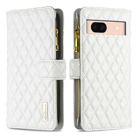 Funda de Cuero Cartera con Soporte Carcasa B12F para Google Pixel 8a 5G Blanco