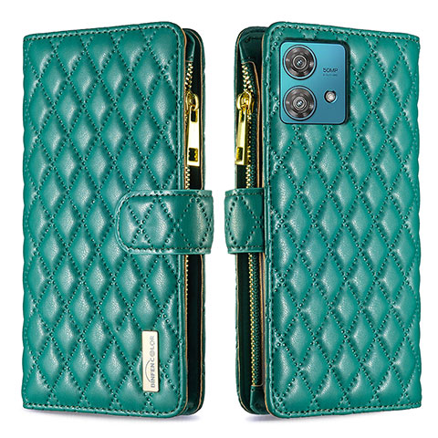 Funda de Cuero Cartera con Soporte Carcasa B12F para Motorola Moto Edge 40 Neo 5G Verde