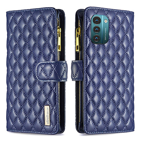 Funda de Cuero Cartera con Soporte Carcasa B12F para Nokia G21 Azul