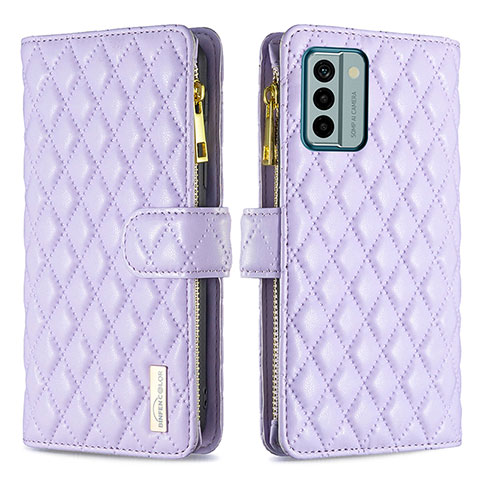 Funda de Cuero Cartera con Soporte Carcasa B12F para Nokia G22 Morado