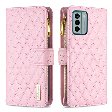 Funda de Cuero Cartera con Soporte Carcasa B12F para Nokia G22 Oro Rosa