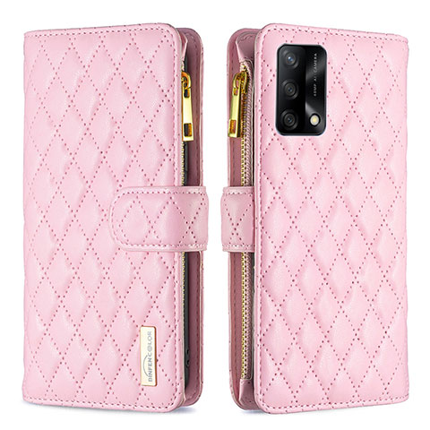 Funda de Cuero Cartera con Soporte Carcasa B12F para Oppo A74 4G Oro Rosa