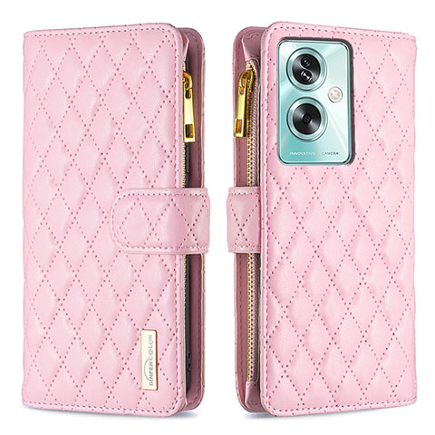 Funda de Cuero Cartera con Soporte Carcasa B12F para Oppo A79 5G Oro Rosa