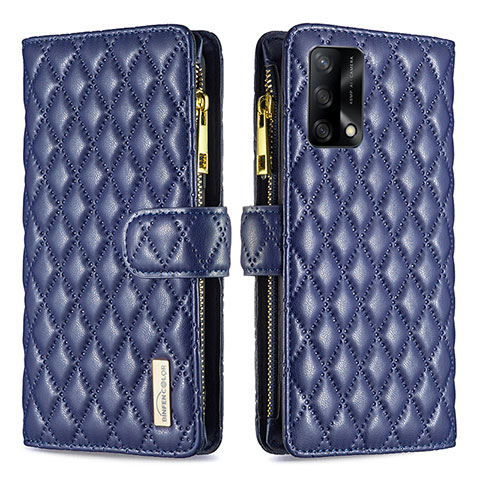 Funda de Cuero Cartera con Soporte Carcasa B12F para Oppo A95 4G Azul