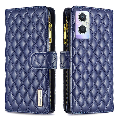 Funda de Cuero Cartera con Soporte Carcasa B12F para Oppo F21 Pro 5G Azul