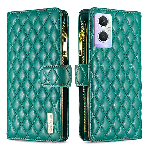 Funda de Cuero Cartera con Soporte Carcasa B12F para Oppo F21 Pro 5G Verde