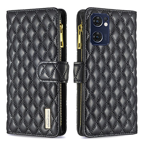 Funda de Cuero Cartera con Soporte Carcasa B12F para Oppo Find X5 Lite 5G Negro