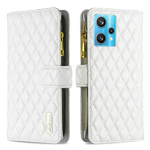 Funda de Cuero Cartera con Soporte Carcasa B12F para Realme 9 4G Blanco