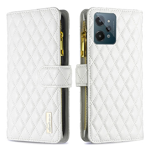 Funda de Cuero Cartera con Soporte Carcasa B12F para Realme C31 Blanco