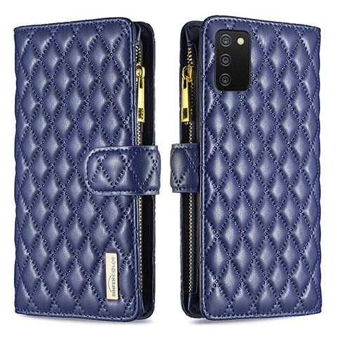 Funda de Cuero Cartera con Soporte Carcasa B12F para Samsung Galaxy A02s Azul