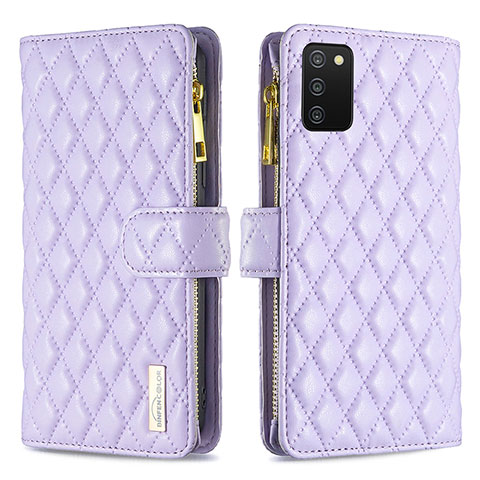 Funda de Cuero Cartera con Soporte Carcasa B12F para Samsung Galaxy A03s Morado