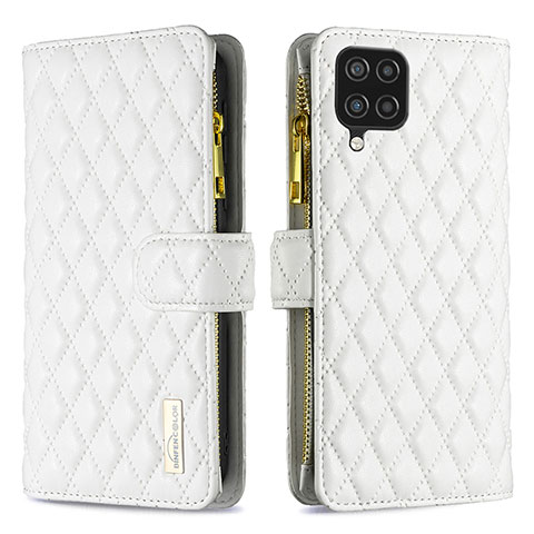 Funda de Cuero Cartera con Soporte Carcasa B12F para Samsung Galaxy A12 5G Blanco