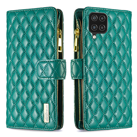 Funda de Cuero Cartera con Soporte Carcasa B12F para Samsung Galaxy A12 5G Verde